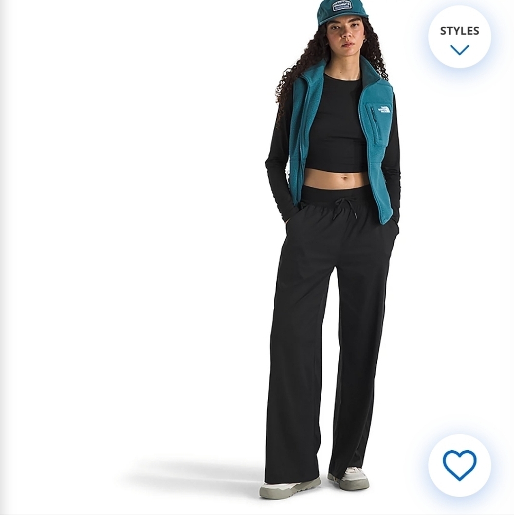 The North Face Women's Aphrodite Arise Wide Leg Pants sz XL draw string waist - Picture 12 of 12